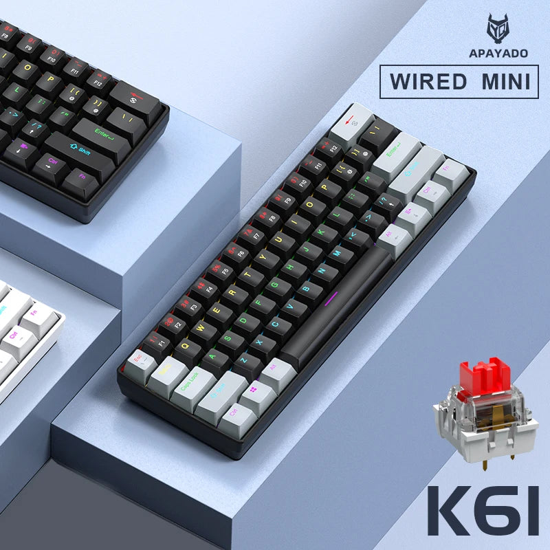 APAYADO K61 – 60% RGB Mechanical Gaming Keyboard
