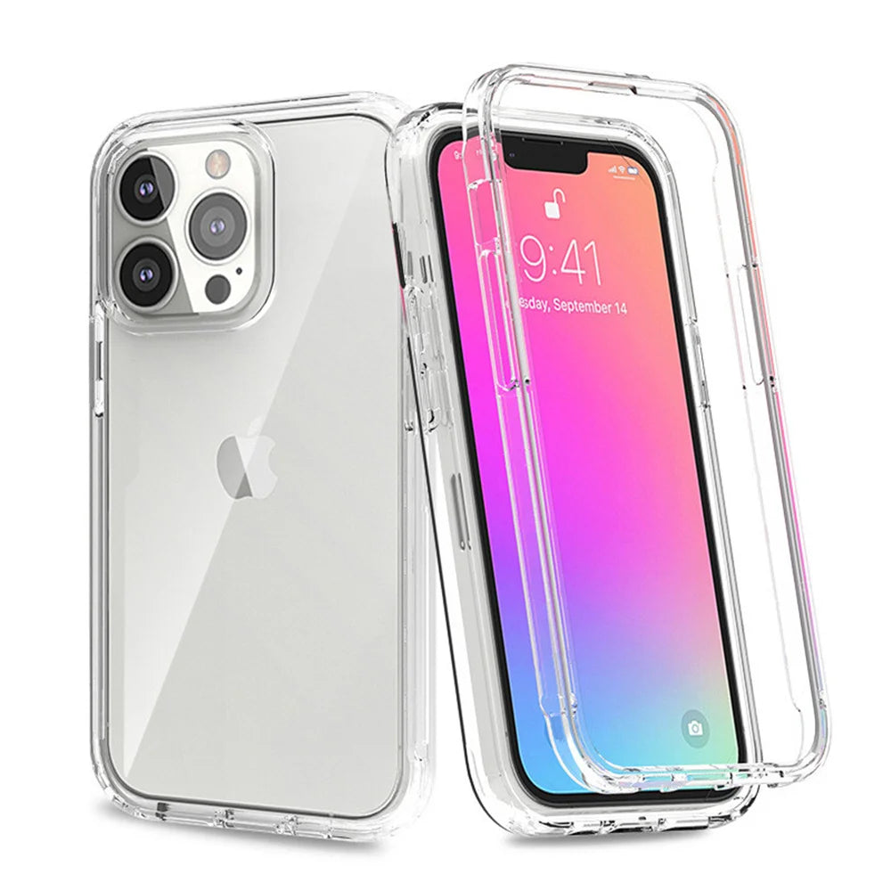 360° Full Body Clear Case – Front & Back Protection for iPhone 7–17