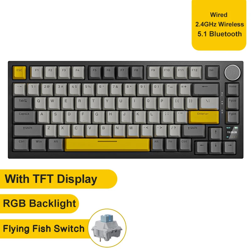 AJAZZ AK820 Gaming Keyboard – 75% Wireless Mechanical