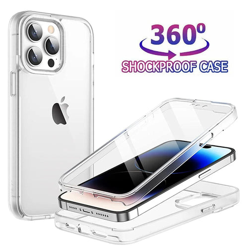 360° Full Body Clear Case – Front & Back Protection for iPhone 7–17