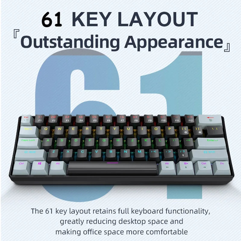 APAYADO K61 – 60% RGB Mechanical Gaming Keyboard