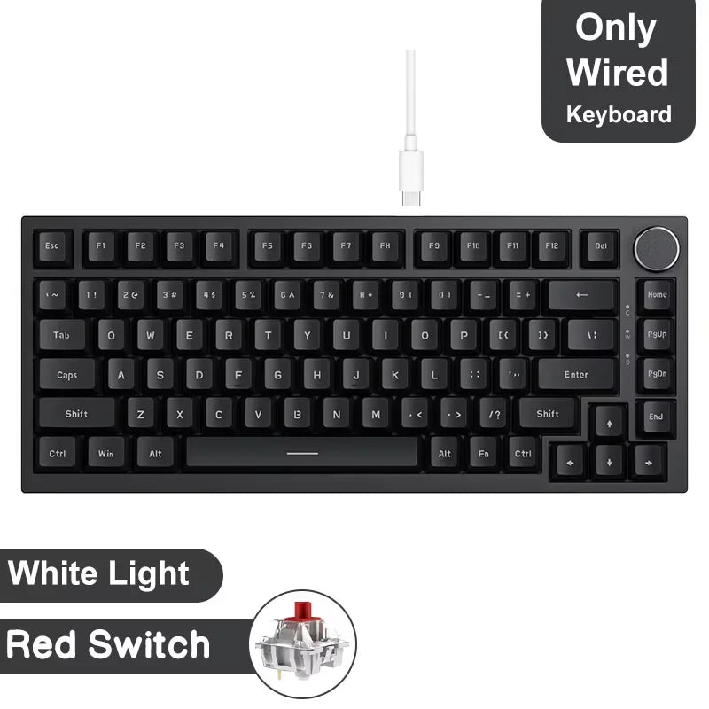 Ajazz AK820/Pro – 75% Wireless Gaming Keyboard with Knob