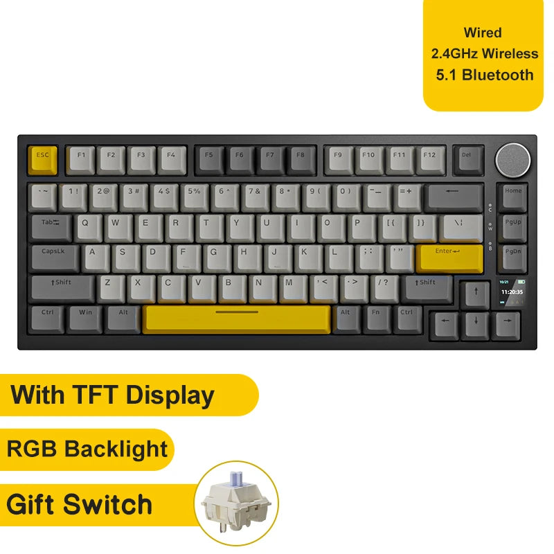 AJAZZ AK820 Gaming Keyboard – 75% Wireless Mechanical