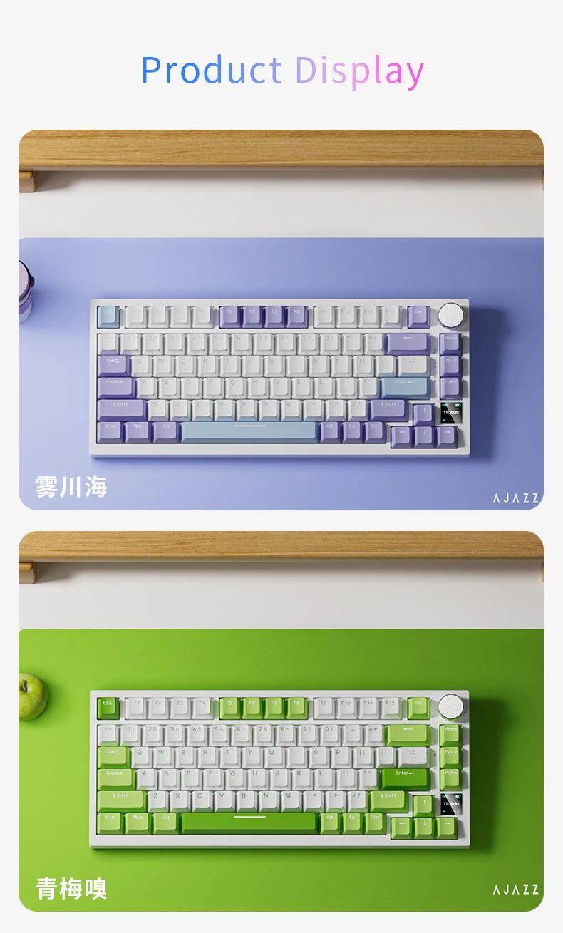 Ajazz AK820/Pro – 75% Wireless Gaming Keyboard with Knob