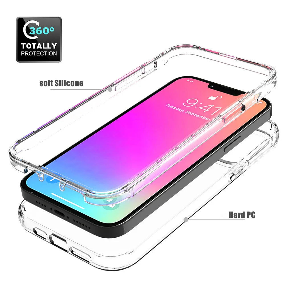 360° Full Body Clear Case – Front & Back Protection for iPhone 7–17