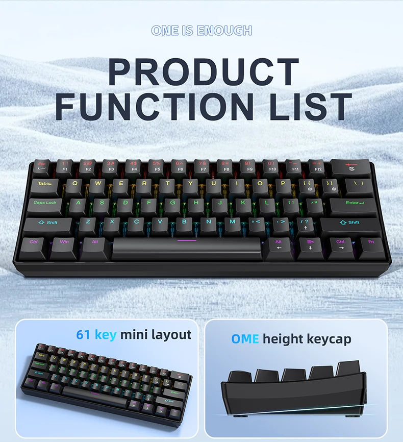 APAYADO K61 – 60% RGB Mechanical Gaming Keyboard